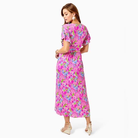 Lilly Pulitzer Anchorage Straight Fit Midi Dress - Amethyst Moms The Word Size S - Picture 2 of 9